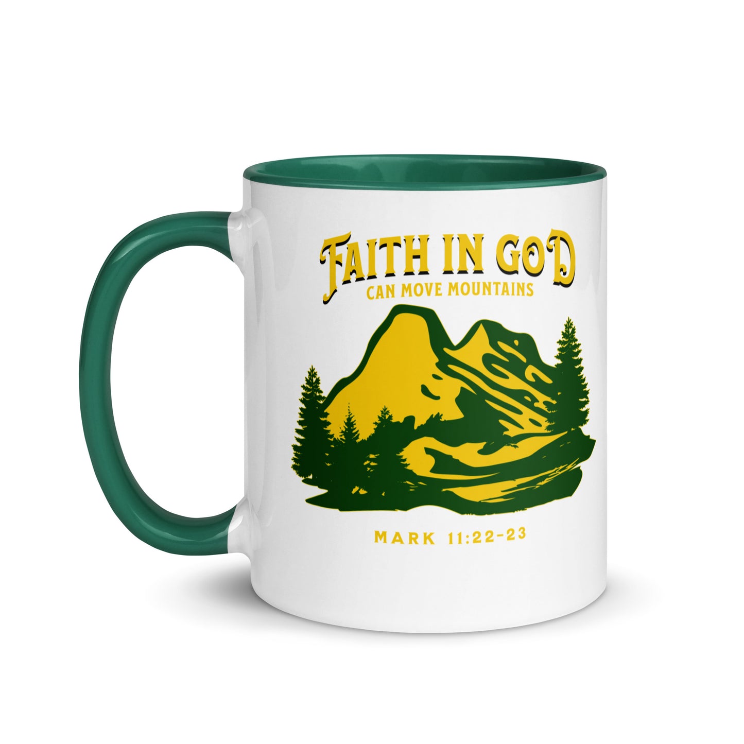 Faith in God Can Move A Mountain-Accent Coffee Mug, 11oz