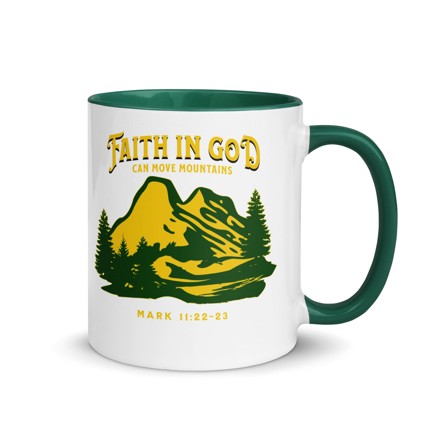 Faith in God Can Move A Mountain-Accent Coffee Mug, 11oz