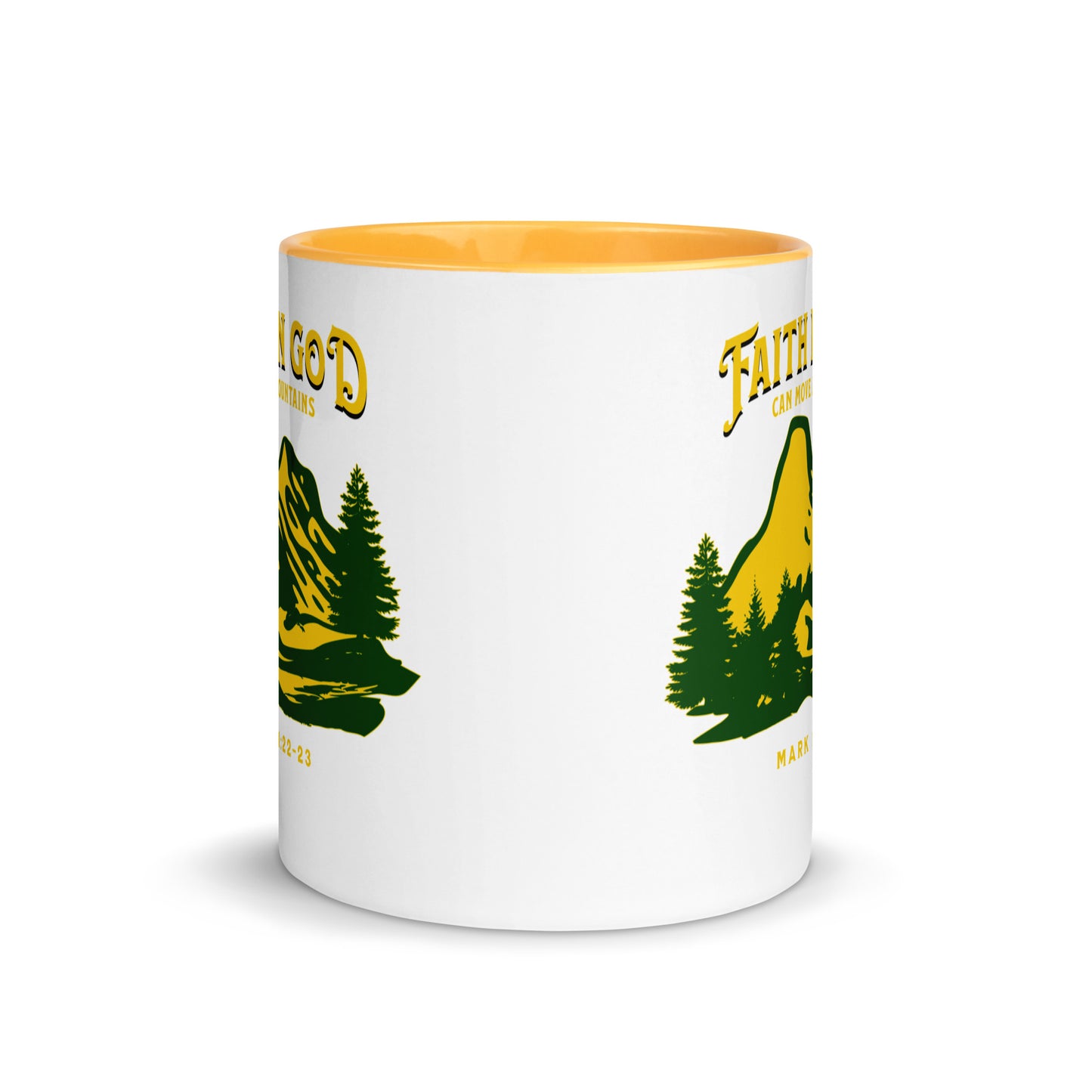 Faith in God Can Move A Mountain-Accent Coffee Mug, 11oz