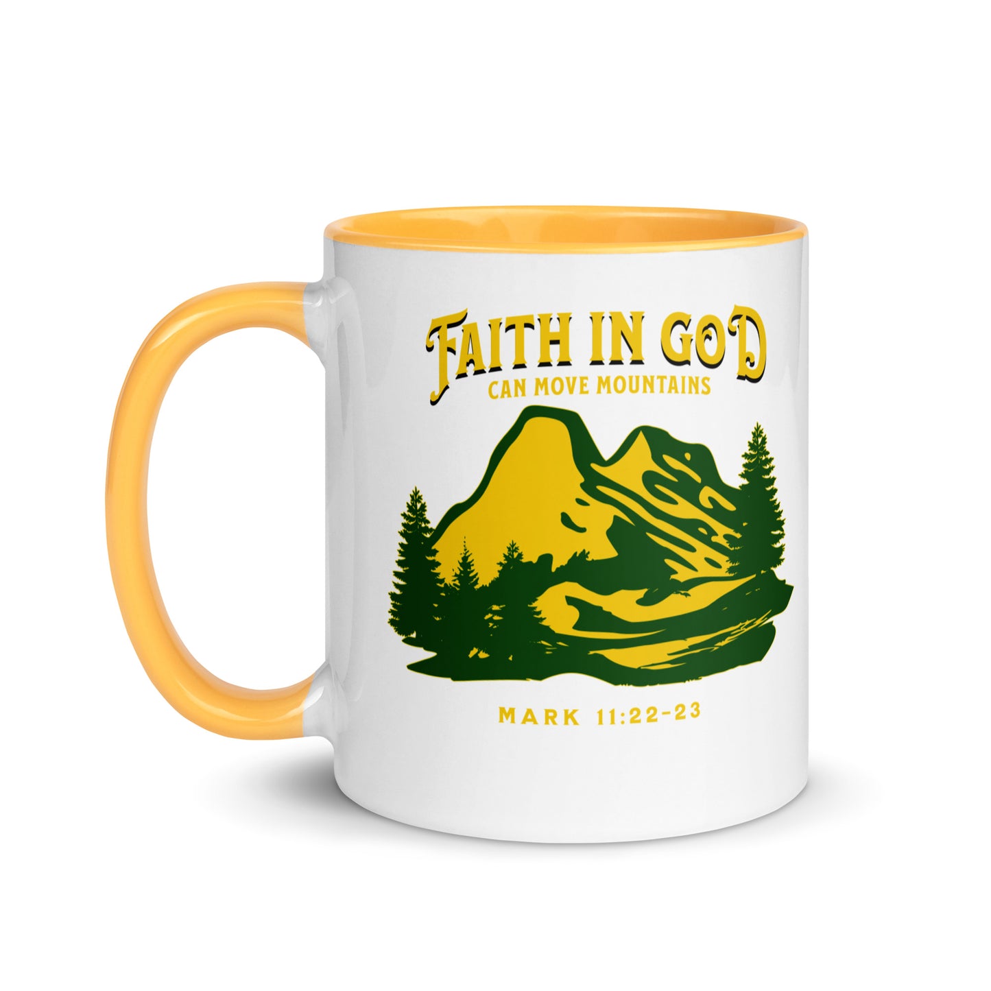 Faith in God Can Move A Mountain-Accent Coffee Mug, 11oz