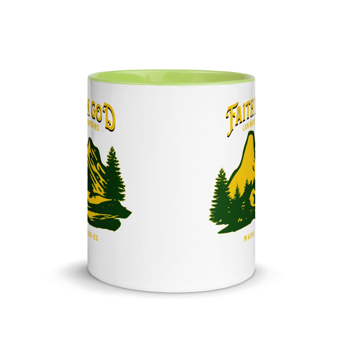 Faith in God Can Move A Mountain-Accent Coffee Mug, 11oz