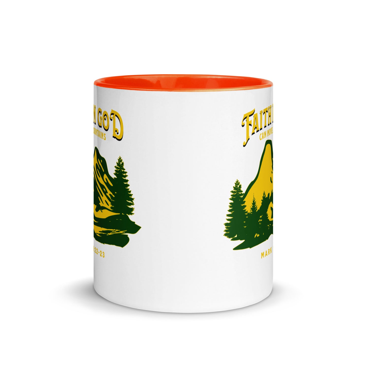 Faith in God Can Move A Mountain-Accent Coffee Mug, 11oz