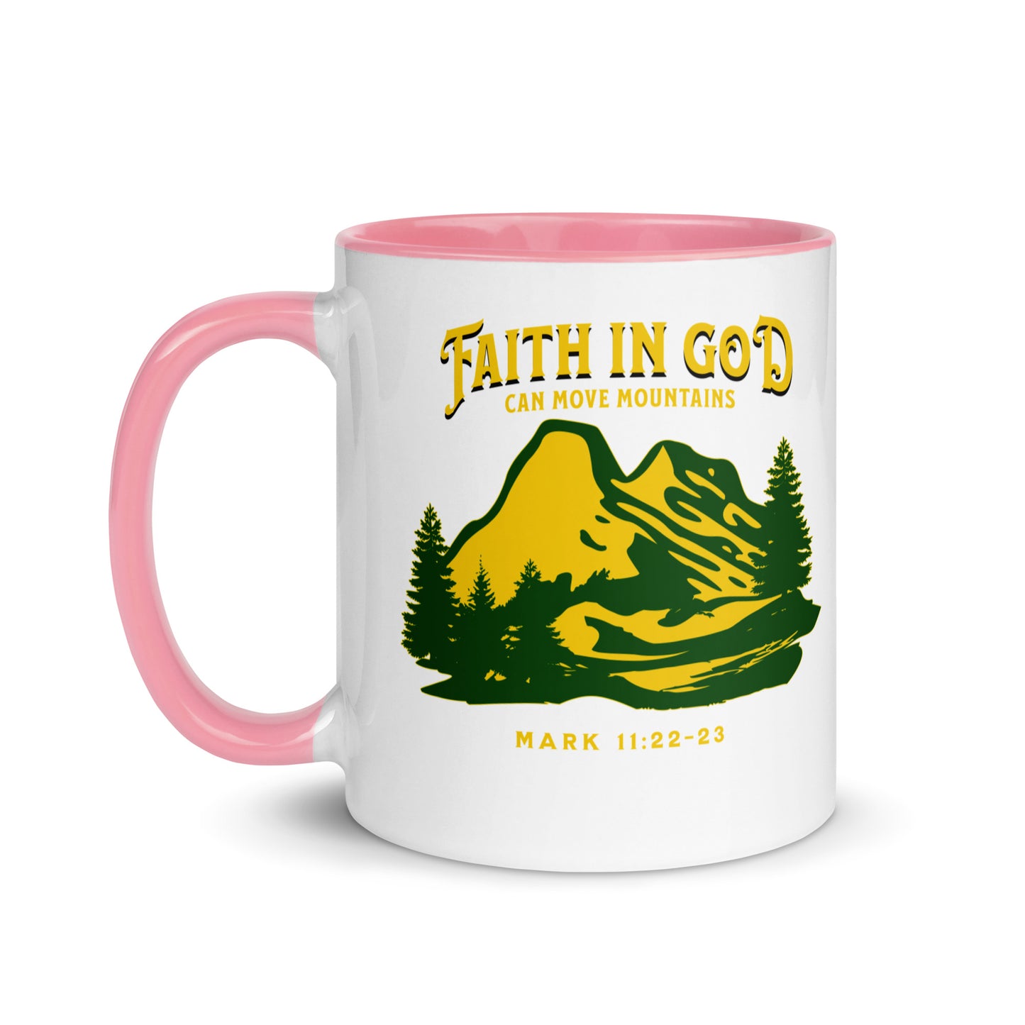 Faith in God Can Move A Mountain-Accent Coffee Mug, 11oz