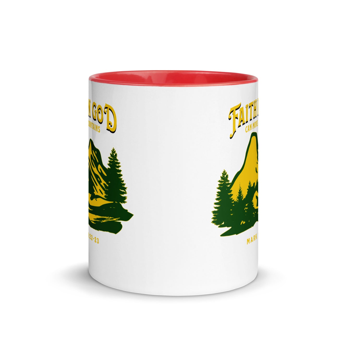 Faith in God Can Move A Mountain-Accent Coffee Mug, 11oz