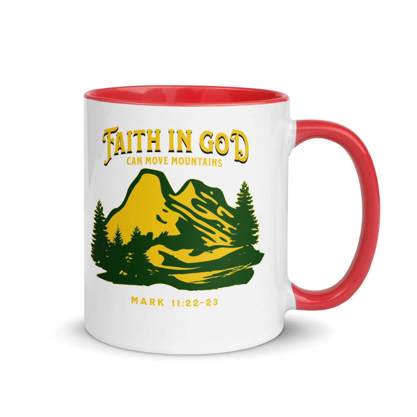 Faith in God Can Move A Mountain-Accent Coffee Mug, 11oz