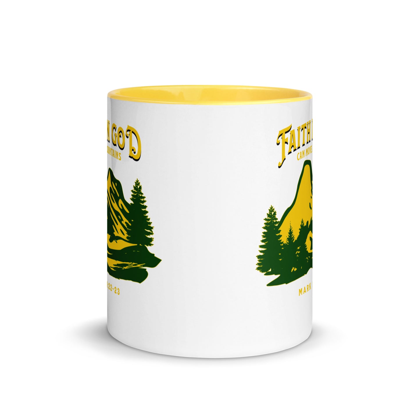 Faith in God Can Move A Mountain-Accent Coffee Mug, 11oz