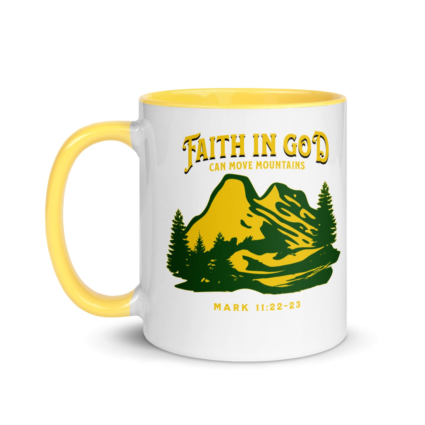 Faith in God Can Move A Mountain-Accent Coffee Mug, 11oz