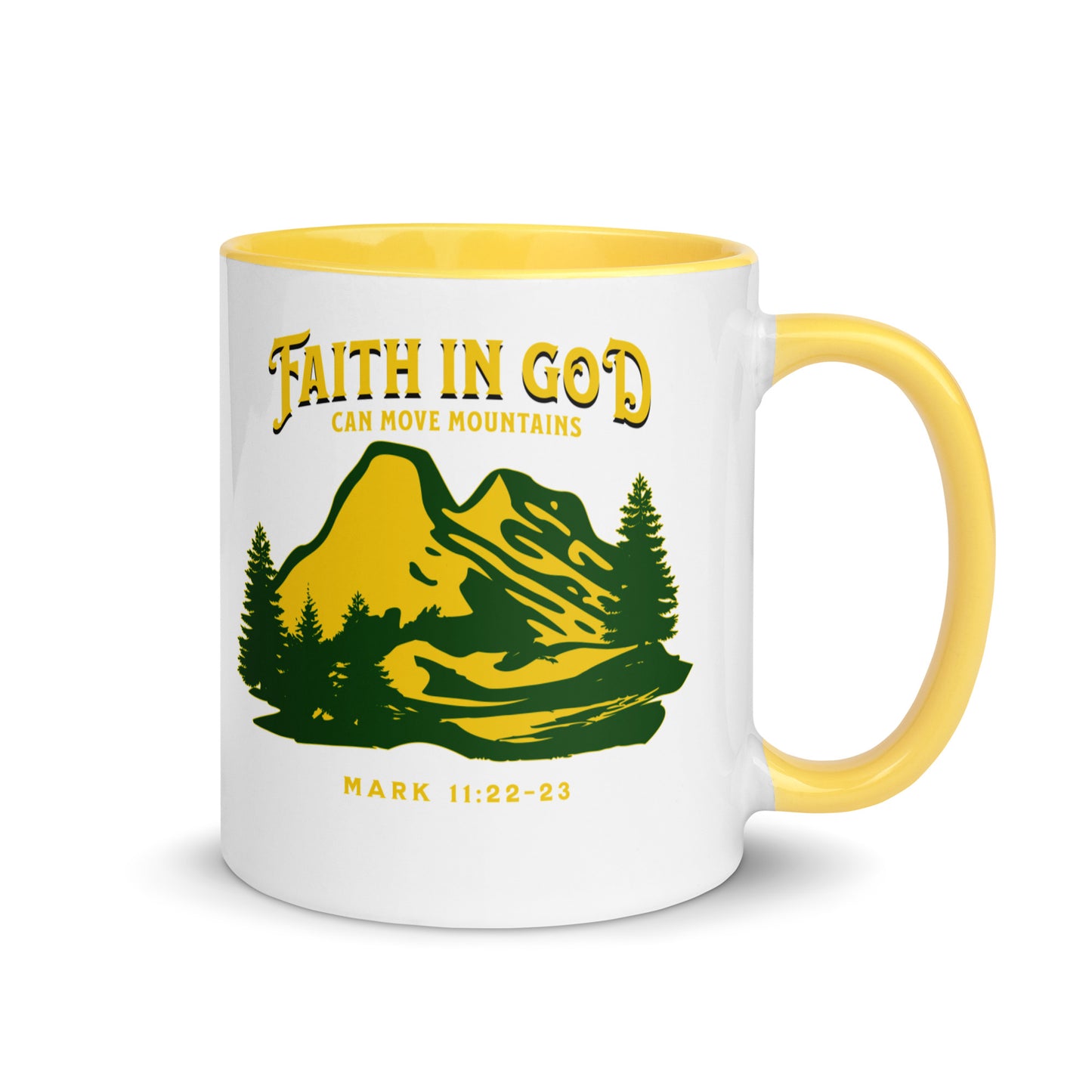 Faith in God Can Move A Mountain-Accent Coffee Mug, 11oz